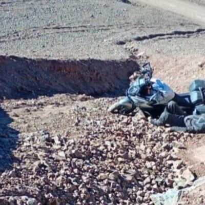 Un motociclista de 70 años desbarrancó camino al Cristo Redentor