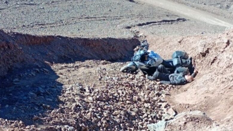 Un motociclista de 70 años desbarrancó camino al Cristo Redentor