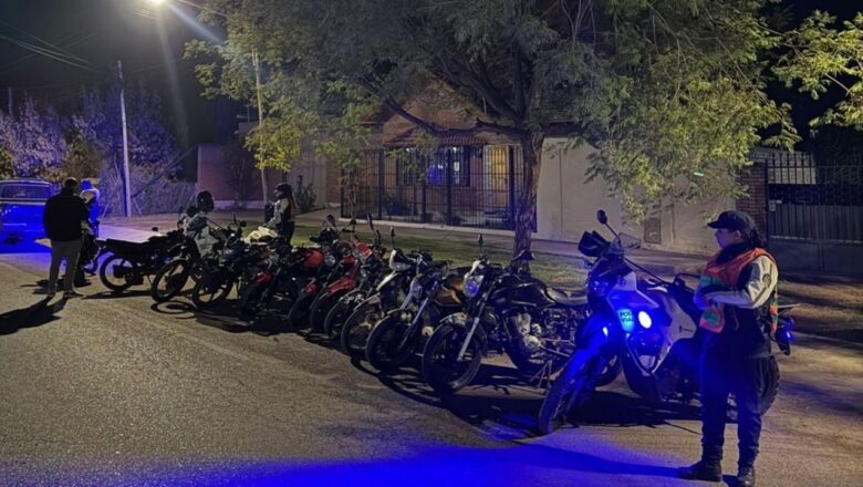 Operativo en Guaymallén: 11 motos retenidas y múltiples infracciones detectadas