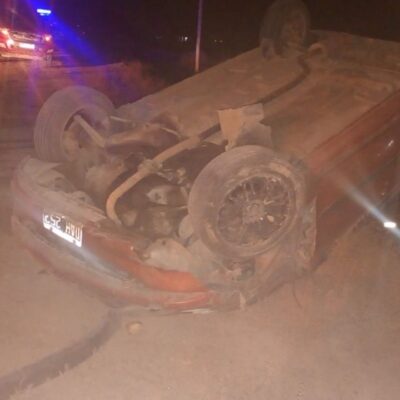 Un choque y vuelco en la Ruta 40 dejó como saldo tres personas heridas en Lavalle